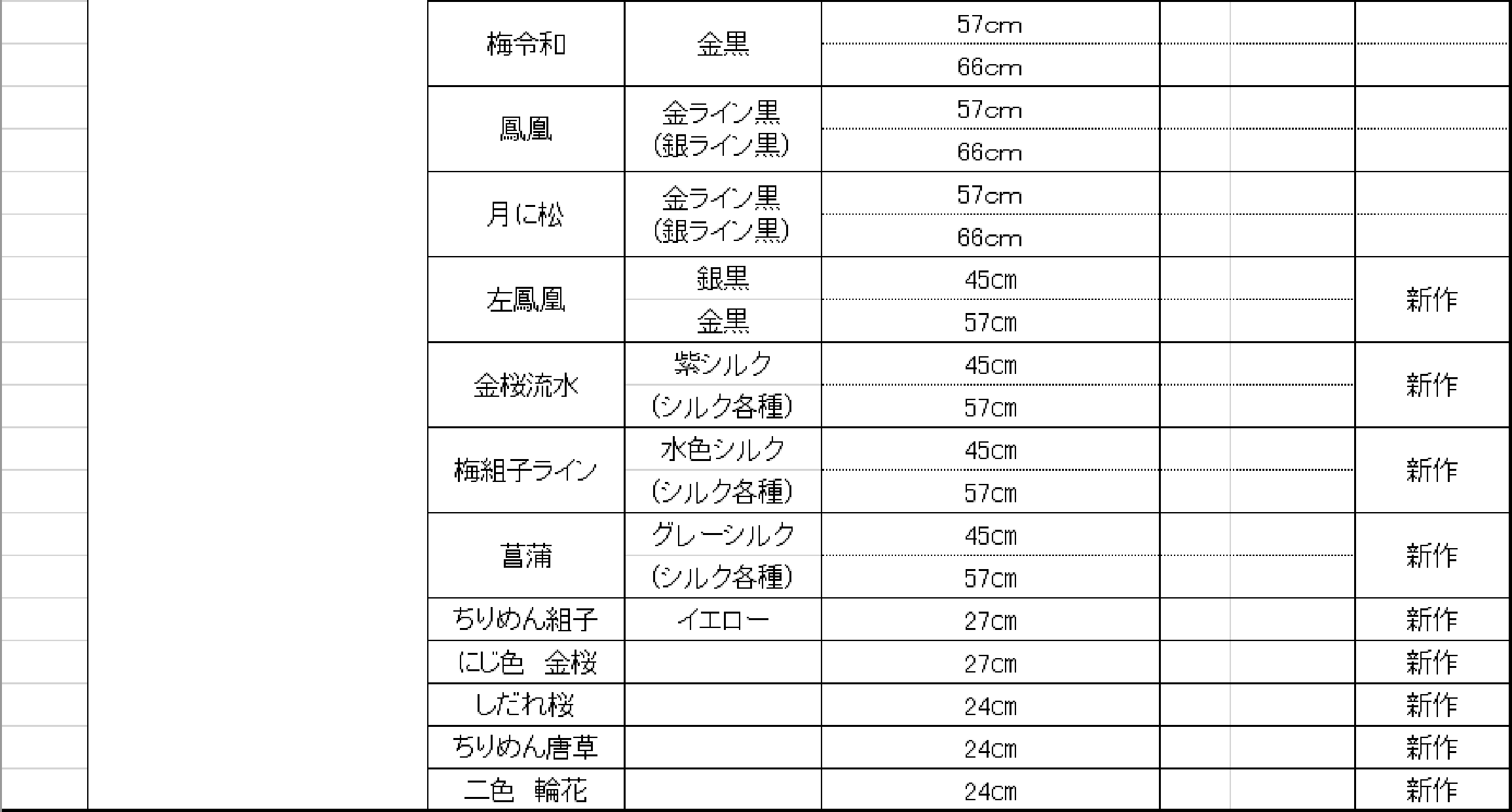 D　価格表